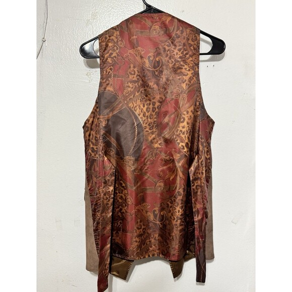 David Eliot Bruxelles Collection Men’s Brown Suede Vest M Made in USA Western - Picture 3 of 4
